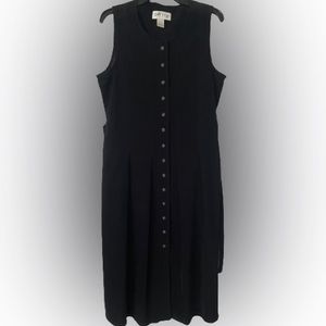 ORVIS Women’s Black sleeveless Button Down Midi Dress size 10